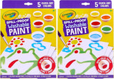 Crayola Spill Proof-Paint Set - Washable Paint for Kids, Includes Paint Brush & Paper, No Drip, Less Mess Arts & Crafts, Toddler Gift, Ages 3+ (Pack of 2)