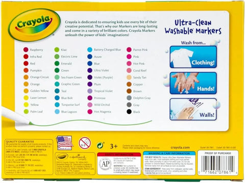 Crayola Ultra Clean Fine Line Washable Markers (40ct), School Supplies, Classroom Teacher Must Haves, Homeschool Essentials, Gifts for Kids, Ages 3, 4, 5