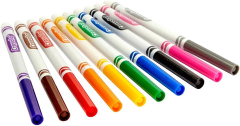 Crayola Fine Line Markers for Kids, Bulk Coloring Markers for School, 10 Assorted Colors, Essential Teacher Classroom Supplies, Ages 3, 4, 5, (Pack of 24)