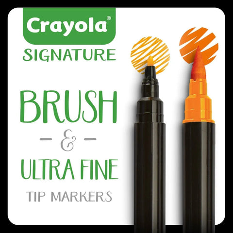 Crayola Brush & Detail Dual Tip Marker Set, 16 Markers, 32 Colors, Adult Coloring Markers, Gifts for Teens & Adults