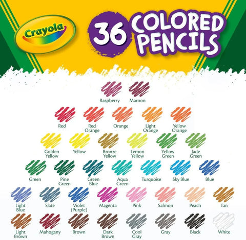 Crayola Colored Pencils (36ct), Kids Pencil Set, Pre-Sharpened Coloring Book Pencils for Kids & Adults, Arts & Crafts Supplies, Ages 3+ (Pack of 12)