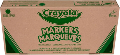 Crayola Broad Line Markers Classpack (256 Ct), Bulk Markers for Kids, Art Supplies for School, Classroom Must Haves, Preschool & Kindergarten Supplies